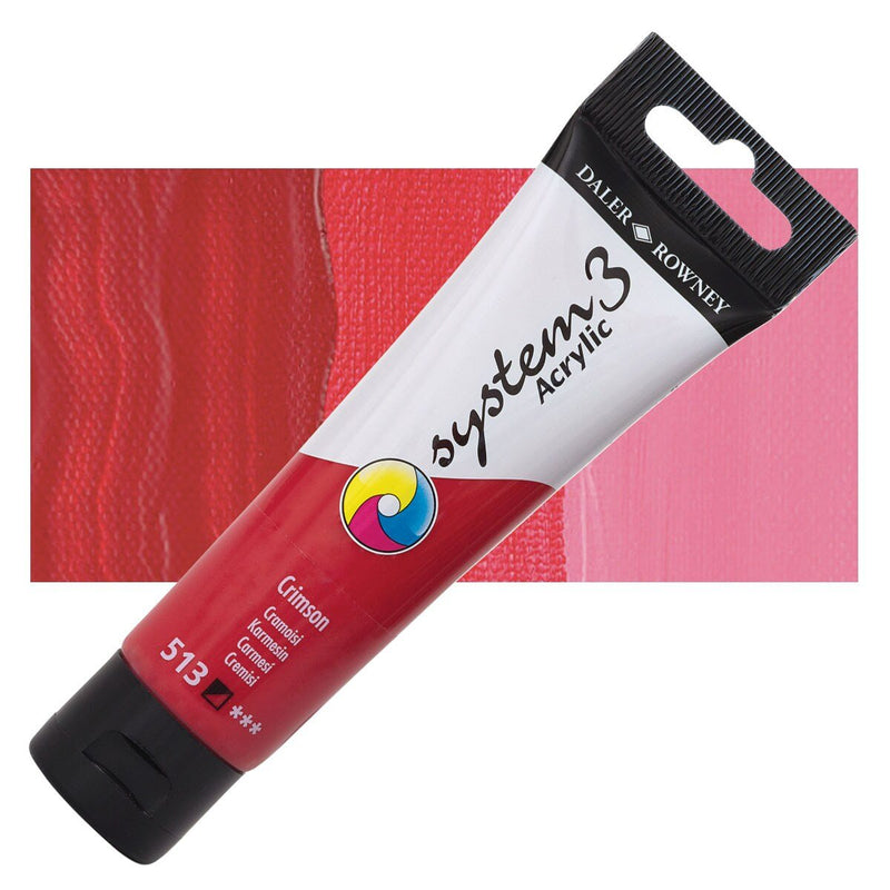 Daler & Rowney System3 150ML CRIMSON (513) | Reliance Fine Art |Acrylic PaintsDaler & Rowney System3 Acrylics