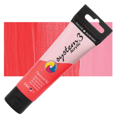 Daler & Rowney System3 150ML FLUORESCENT RED (544) | Reliance Fine Art |Acrylic PaintsDaler & Rowney System3 Acrylics