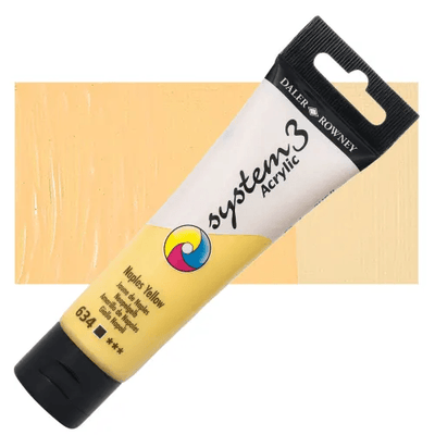 Daler & Rowney System3 150ML NAPLES YELLOW (634) | Reliance Fine Art |Acrylic PaintsDaler & Rowney System3 Acrylics
