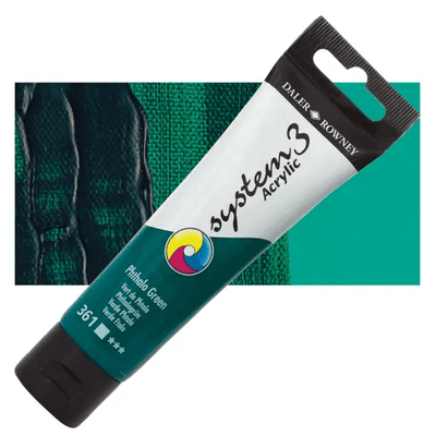 Daler & Rowney System3 150ML PHTHALO GREEN (361) | Reliance Fine Art |Acrylic PaintsDaler & Rowney System3 Acrylics