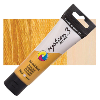 Daler & Rowney System3 150ML RICH GOLD (707) | Reliance Fine Art |Acrylic PaintsDaler & Rowney System3 Acrylics