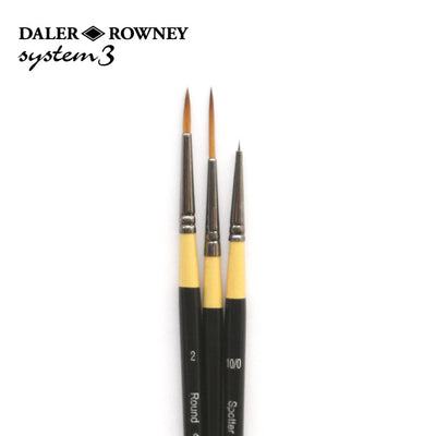 Daler & Rowney System3 Acrylic Brush Set Of 3 (301) | Reliance Fine Art |Acrylic Paint BrushesBrush SetsDaler Rowney System3 Brushes