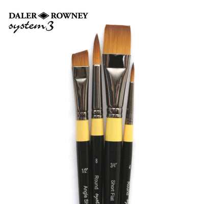 Daler & Rowney System3 Acrylic Brush Set of 4 SH (401) | Reliance Fine Art |Acrylic Paint BrushesBrush SetsDaler Rowney System3 Brushes