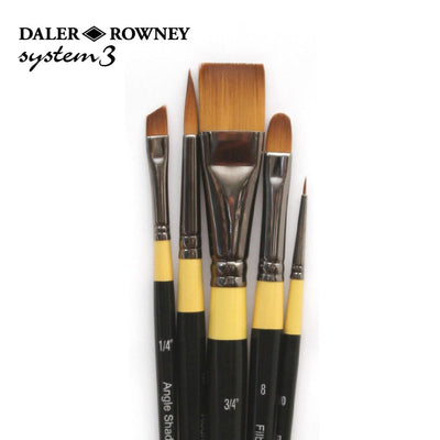 Daler & Rowney System3 Acrylic Brush Set of 5 SH (500) | Reliance Fine Art |Acrylic Paint BrushesBrush SetsDaler Rowney System3 Brushes