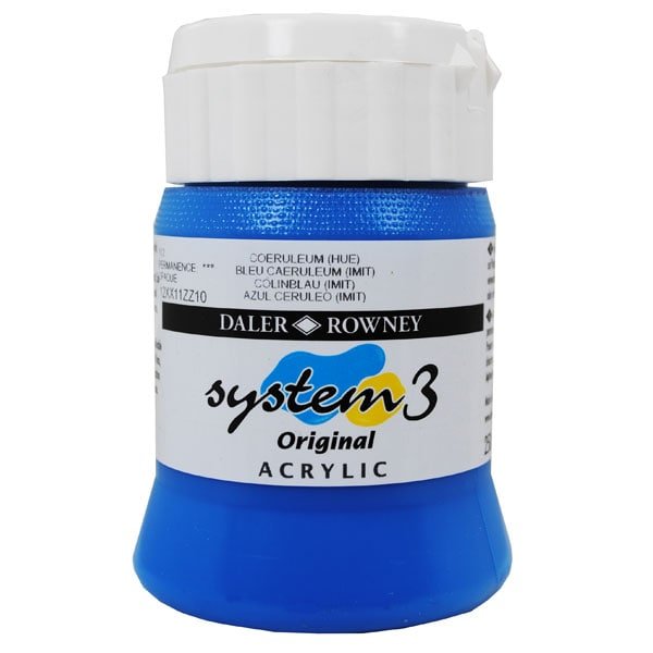 Daler & Rowney System3 Acrylic Jar 500ml CERULEAN HUE (112) | Reliance Fine Art |Acrylic PaintsDaler & Rowney System3 Acrylics