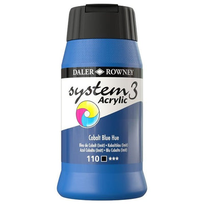 Daler & Rowney System3 Acrylic Jar 500ml COBALT BLUE HUE (110) | Reliance Fine Art |Acrylic PaintsDaler & Rowney System3 Acrylics