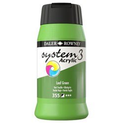 Daler & Rowney System3 Acrylic Jar 500ml LEAF GREEN(355) | Reliance Fine Art |Acrylic PaintsDaler & Rowney System3 Acrylics