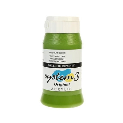 Daler & Rowney System3 Acrylic Jar 500ml PALE OLIVE GREEN (368) | Reliance Fine Art |Acrylic PaintsDaler & Rowney System3 Acrylics