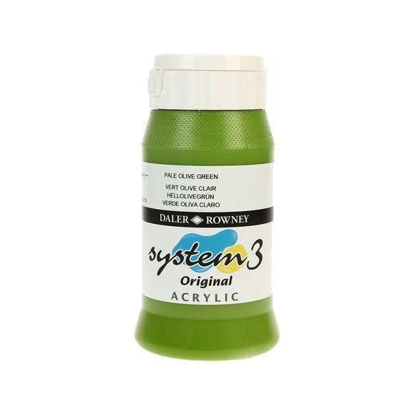 Daler & Rowney System3 Acrylic Jar 500ml PALE OLIVE GREEN (368) | Reliance Fine Art |Acrylic PaintsDaler & Rowney System3 Acrylics