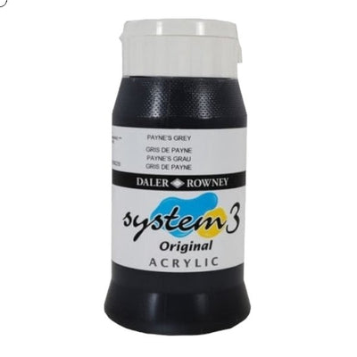 Daler & Rowney System3 Acrylic Jar 500ml PAYNES GREY (065) | Reliance Fine Art |Acrylic PaintsDaler & Rowney System3 Acrylics