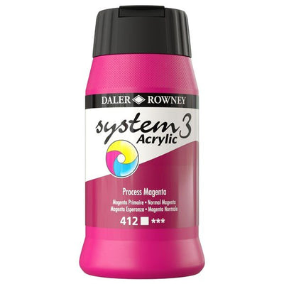 Daler & Rowney System3 Acrylic Jar 500ml PROCESS MAGENTA (412) | Reliance Fine Art |Acrylic PaintsDaler & Rowney System3 Acrylics