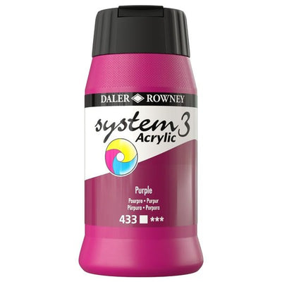 Daler & Rowney System3 Acrylic Jar 500ml PURPLE (433) | Reliance Fine Art |Acrylic PaintsDaler & Rowney System3 Acrylics