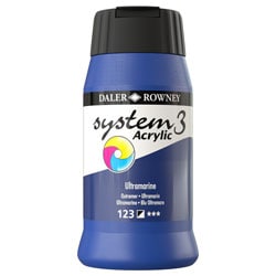 Daler & Rowney System3 Acrylic Jar 500ml ULTRAMARINE (123) | Reliance Fine Art |Acrylic PaintsDaler & Rowney System3 Acrylics