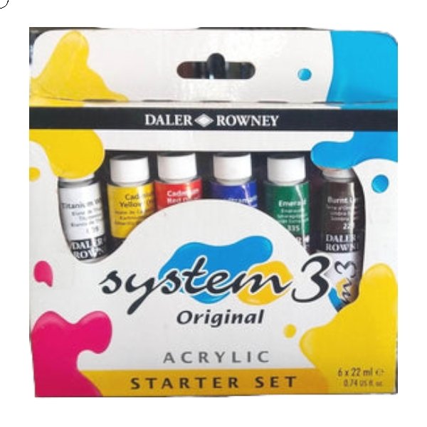 Daler & Rowney System3 Acrylic Starter Set (6 Shades x 22 ML) | Reliance Fine Art |Acrylic Paint SetsPaint Sets