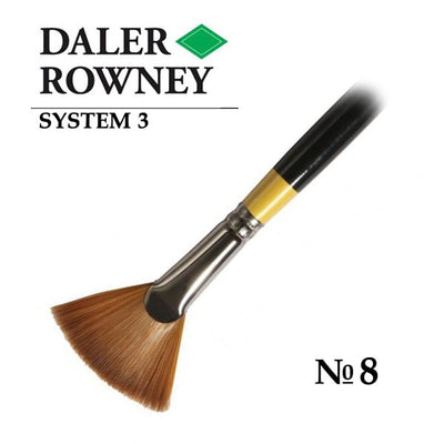 Daler-Rowney System3 Fan Brush SY46/Size 8 | Reliance Fine Art |Acrylic BrushesAcrylic Paint BrushesDaler Rowney System3 Brushes