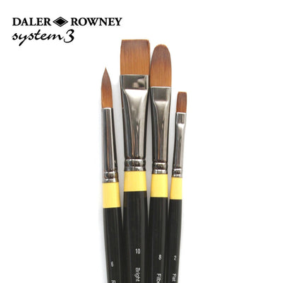 Daler & Rowney System3 LH Acrylic Brush Set of 4 (402) | Reliance Fine Art |Acrylic Paint BrushesBrush SetsDaler Rowney System3 Brushes