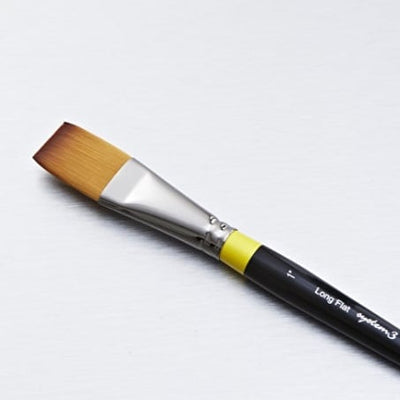 Daler-Rowney System3 Long Flat Brush SY21/Size 1 Inch | Reliance Fine Art |Acrylic BrushesAcrylic Paint BrushesDaler Rowney System3 Brushes