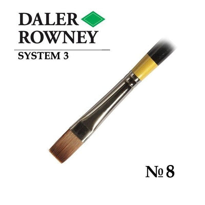 Daler-Rowney System3 Long Handle Bright Brush SY41/Size 8 | Reliance Fine Art |Acrylic BrushesAcrylic Paint BrushesDaler Rowney System3 Brushes