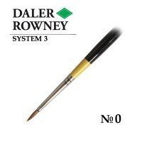 Daler-Rowney System3 Long Round Brush SY45/Size 0 | Reliance Fine Art |Acrylic BrushesAcrylic Paint BrushesDaler Rowney System3 Brushes