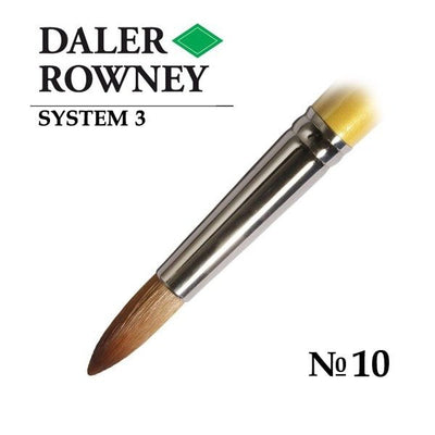 Daler-Rowney System3 Long Round Brush SY45/Size 10 | Reliance Fine Art |Acrylic BrushesAcrylic Paint BrushesDaler Rowney System3 Brushes