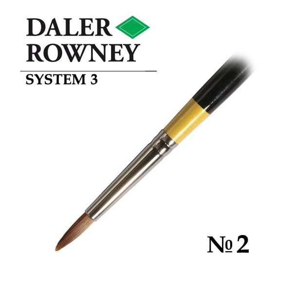 Daler-Rowney System3 Long Round Brush SY45/Size 2 | Reliance Fine Art |Acrylic BrushesAcrylic Paint BrushesDaler Rowney System3 Brushes