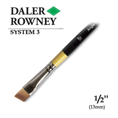 Daler-Rowney System3 Short Handle Angle Shader SY57/Size 1/2 inch | Reliance Fine Art |Acrylic BrushesAcrylic Paint Brushes