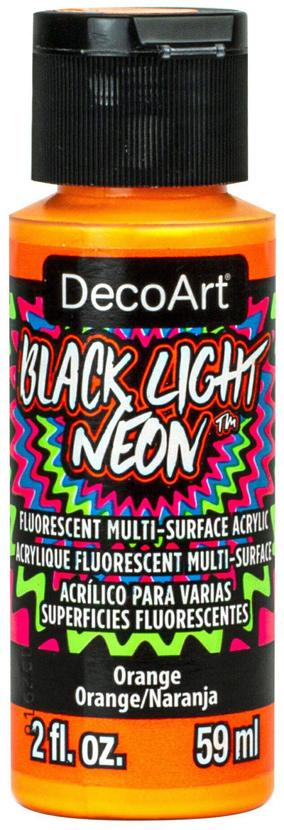 Deco Art Black Light Neons 2Oz Orange (BLN02-30) | Reliance Fine Art |Glow in the Dark Paints