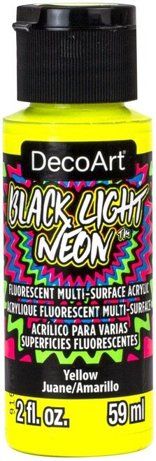Deco Art Black Light Neons 2Oz Yellow | Reliance Fine Art |Glow in the Dark Paints