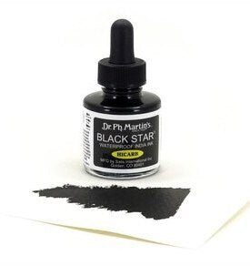 Dr. Ph. Martins BLACK STAR HICARB Waterproof India Ink 30ml | Reliance Fine Art |Artist InksPH Martins Bombay Inks