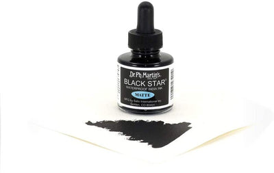 Dr. Ph. Martins BLACK STAR MATTE Waterproof India Ink 30ml | Reliance Fine Art |Artist InksPH Martins Bombay Inks