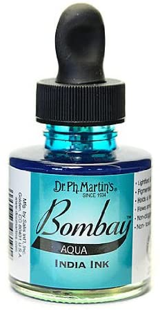 Dr. Ph. Martins Bombay India Ink Aqua 30 ml | Reliance Fine Art |Artist InksPH Martins Bombay Inks