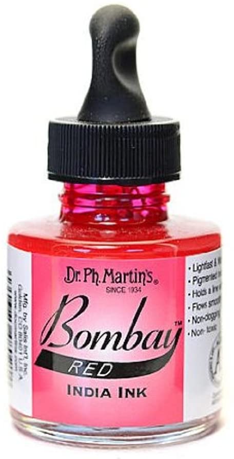 Dr. Ph. Martins Bombay India Ink Red 30 ml | Reliance Fine Art |Artist InksPH Martins Bombay Inks
