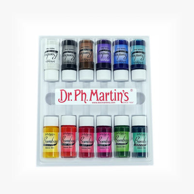 Dr. Ph. Martins Bombay India Ink Set 1(15ml) of 12 | Reliance Fine Art |Artist InksPH Martins Bombay Inks