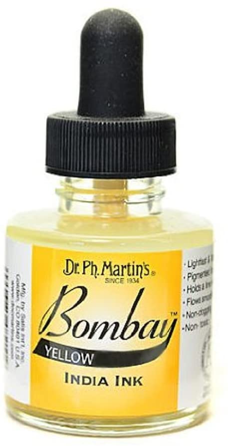 Dr. Ph. Martins Bombay India Ink Yellow 30 ml | Reliance Fine Art |Artist InksPH Martins Bombay Inks
