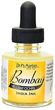 Dr. Ph. Martins Bombay India Ink Yellow Ochre 30 ml | Reliance Fine Art |Artist InksPH Martins Bombay Inks