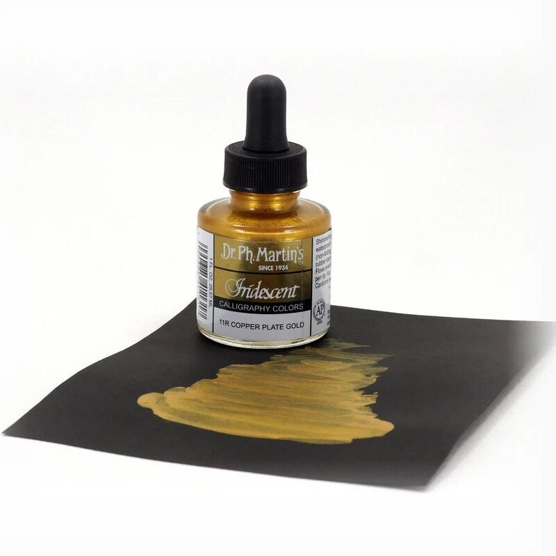 Dr. Ph Martins Iridescent Calligraphy Colors Copper Plate Gold 30 ML | Reliance Fine Art |Artist InksPH Martins Iridescent Calligraphy Inks