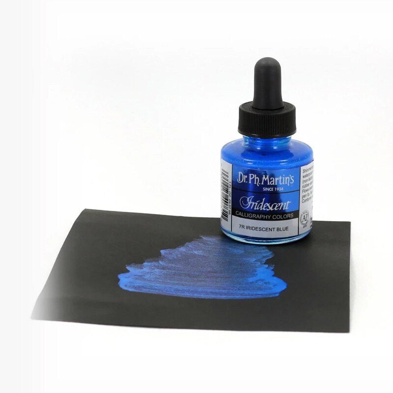 Dr. Ph Martins Iridescent Calligraphy Colors Iridescent Blue 30 ML | Reliance Fine Art |Artist InksPH Martins Iridescent Calligraphy Inks