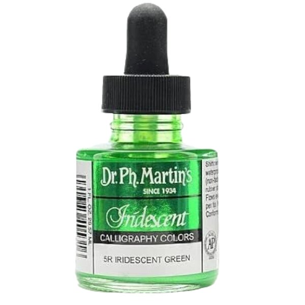 Dr. Ph Martins Iridescent Calligraphy Colors Iridescent Green 30 ML | Reliance Fine Art |Artist InksPH Martins Iridescent Calligraphy Inks