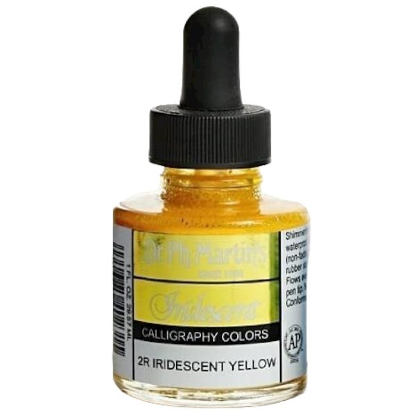 Dr. Ph Martins Iridescent Calligraphy Colors Iridescent Yellow 30 ML | Reliance Fine Art |Artist InksPH Martins Iridescent Calligraphy Inks