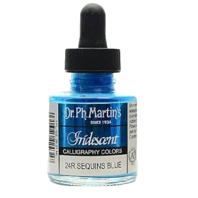 Dr. Ph Martins Iridescent Calligraphy Colors Sequins Blue 30 ML | Reliance Fine Art |Artist InksPH Martins Iridescent Calligraphy Inks