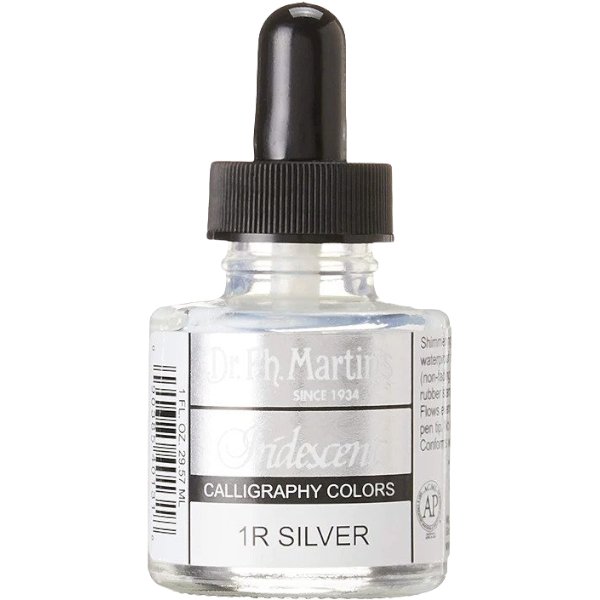 Dr. Ph Martins Iridescent Calligraphy Colors Silver 30 ML | Reliance Fine Art |Artist InksPH Martins Iridescent Calligraphy Inks