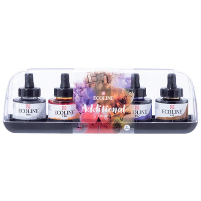 Ecoline Ink Additional Colour Set of 5X30ml - From Royal Talens | Reliance Fine Art |Artist InksWatercolor Paint
