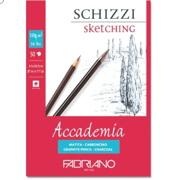 Fabriano Accademia Charcoal Sketch Pad (A5)/50s/120gsm | Reliance Fine Art |Art PadsSketch Pads & Papers