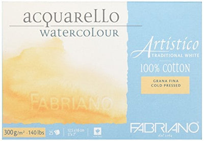 Fabriano Artistico Traditional White 12x18 300Gsm Sketch Pad Granafina Cold Pressed | Reliance Fine Art |Sketch Pads & PapersWatercolor Blocks and Pads