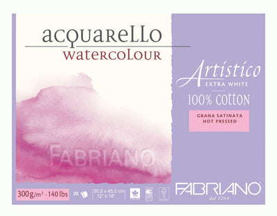 Fabriano Artistico Watercolor Hot pressed Pad A3 300Gsm 20s (12"x18") | Reliance Fine Art |Fabriano Watercolor PaperSketch Pads & PapersWatercolor Blocks and Pads
