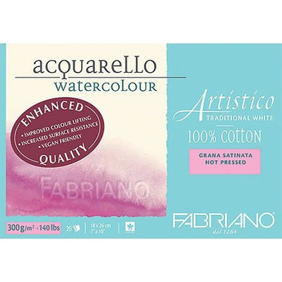 Fabriano Artistico Watercolor Hot pressed Pad A3 300Gsm 20s (12"x18") | Reliance Fine Art |Fabriano Watercolor PaperSketch Pads & PapersWatercolor Blocks and Pads