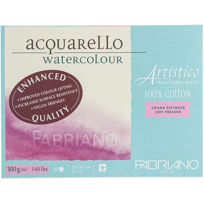 Fabriano Artistico Watercolor Hot pressed Pad A4 300Gsm 20s (9"x12") | Reliance Fine Art |Fabriano Watercolor PaperSketch Pads & PapersWatercolor Blocks and Pads