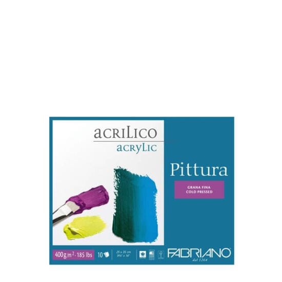 Fabriano Pittura Paper Block for Acrylic Painting 10 Sheets 400GSM (40x50cms)- White | Reliance Fine Art |Art PadsPaper Pads for PaintingSketch Pads & Papers