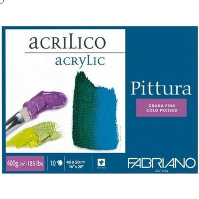 Fabriano Pittura Paper Block for Acrylic Painting 10 Sheets 400GSM (40x50cms)- White | Reliance Fine Art |Art PadsPaper Pads for PaintingSketch Pads & Papers