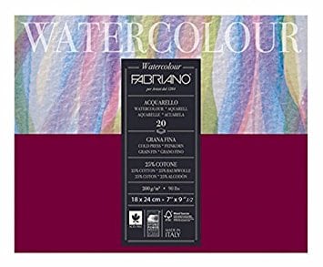 Fabriano Studio Watercolour Pad 200gsm CP (7`x9) 18x24cm | Reliance Fine Art |Fabriano Watercolor PaperSketch Pads & PapersWatercolor Blocks and Pads